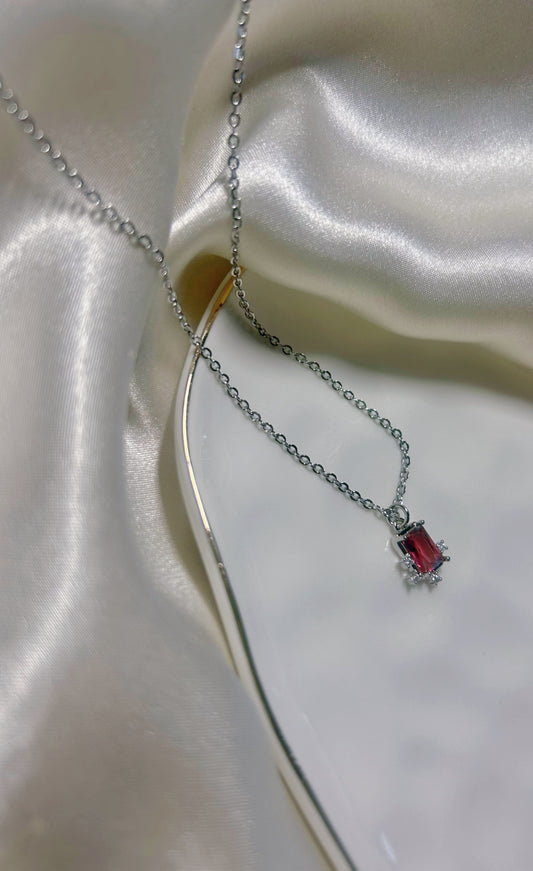 Crystal Cherry Mirror Necklace (14k Gold Filled)