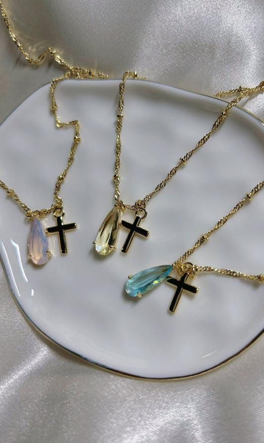 Aurora Cross Necklace (24k Gold Filled)